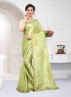 Pista Green Colour Latest Designer heavy Party And Wedding Wear Digital Foil Print Heavy Siroski Hot Fix Stone Work folder Piping Saree Collection 2870
